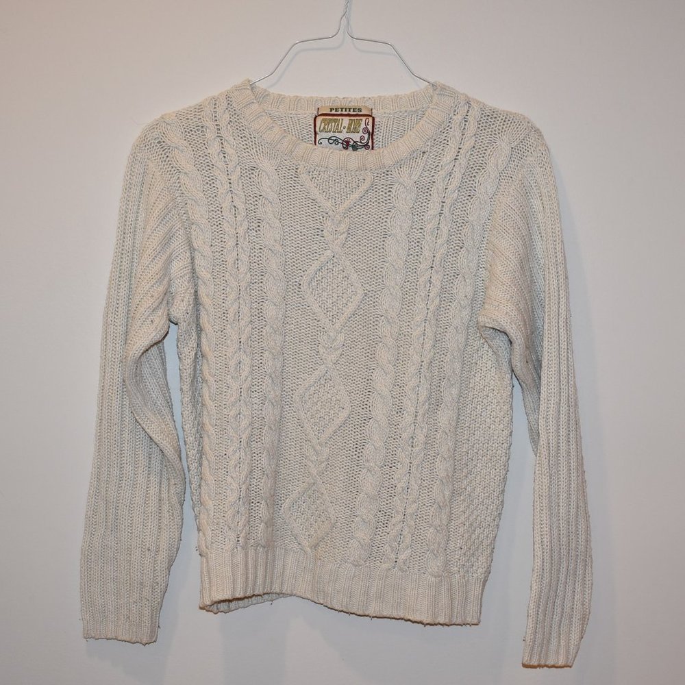 Crystal-Kobe Petites Wool Blend Cable Knit Sweater